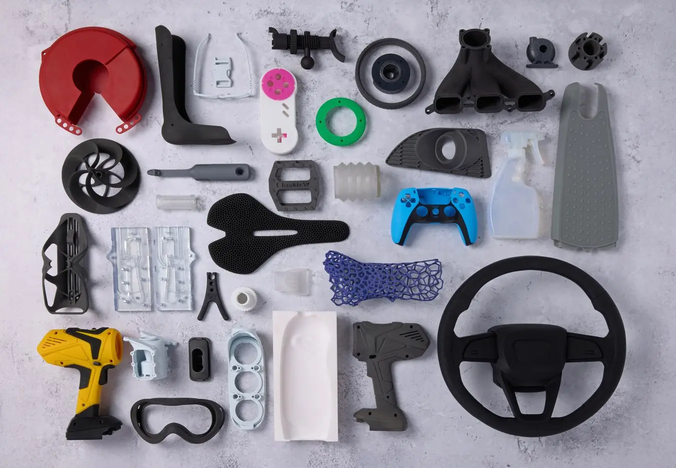 Functional SLS 3D printed nylon parts and brackets